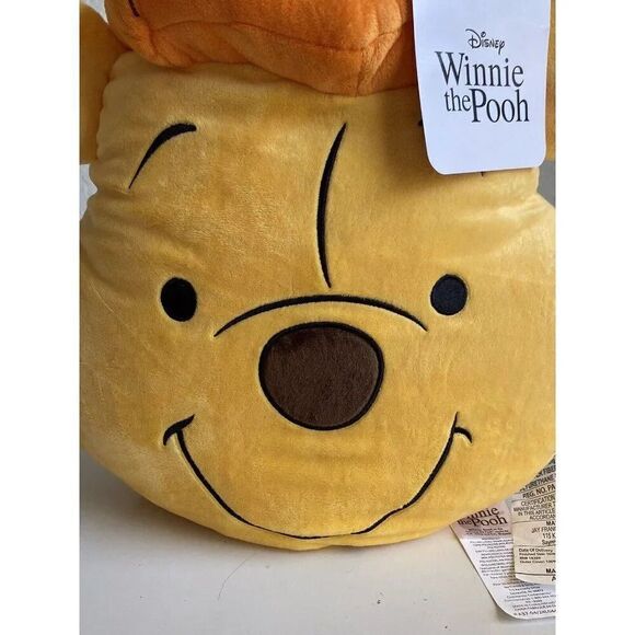 Disney Winnie Pooh Halloween Pumpkin Hat Soft Decorative Accent Pillow NEW - Picture 3 of 13